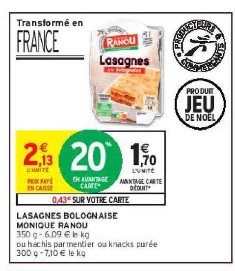 Lasagnes Bolognaise Monique Ranou