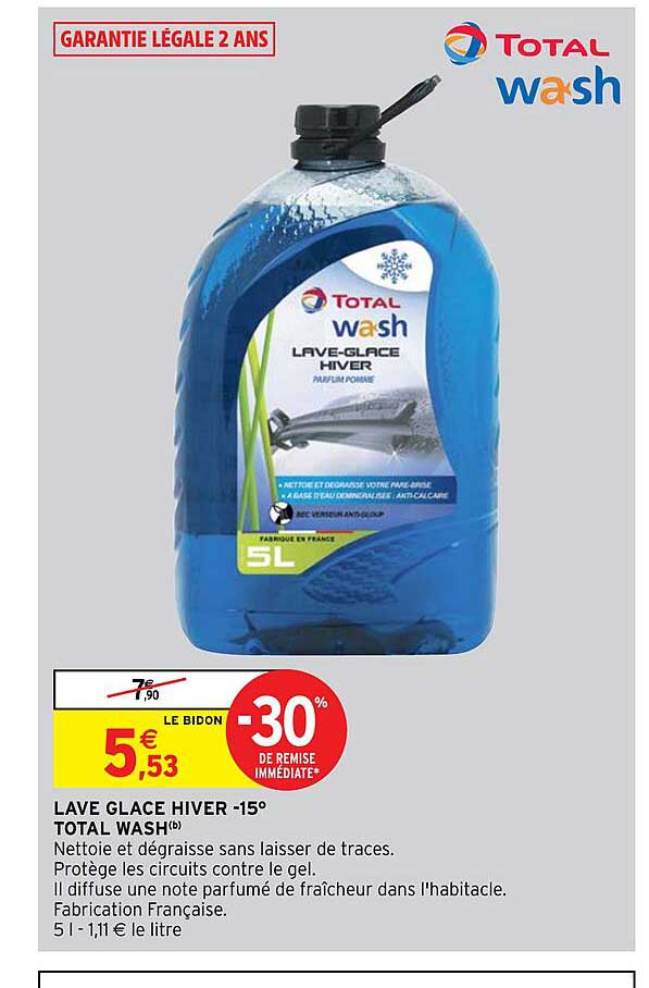 lave glace hiver -15° total wash