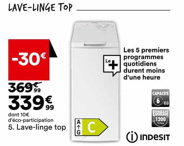 lave-linge top indesit