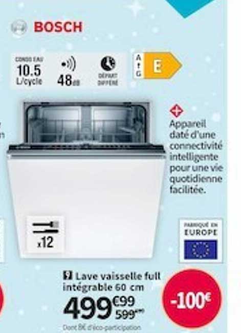 lave vaisselle full intégrable 60 cm bosch