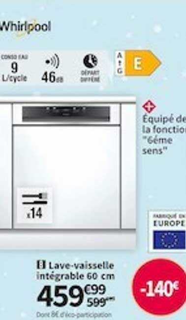 lave-vaisselle intégrable 60 cm whirlpool