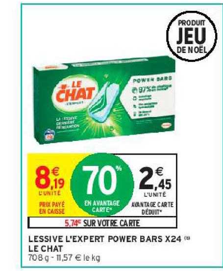 lessive l'expert power bars x24 le chat