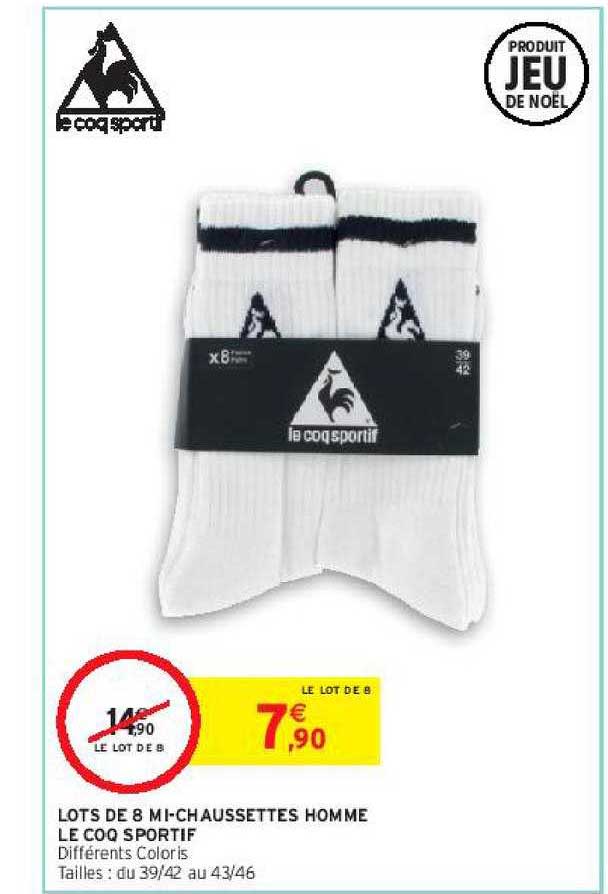 Lots De 8 Mi Chaussettes Homme Le Coq Sportif
