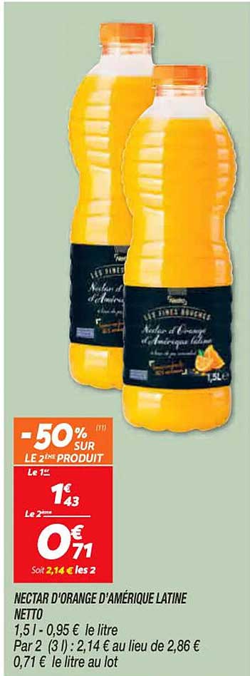 nectar d'orange d'Amérique latine netto