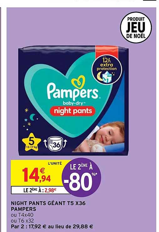 night pants géant t5 x36 pampers