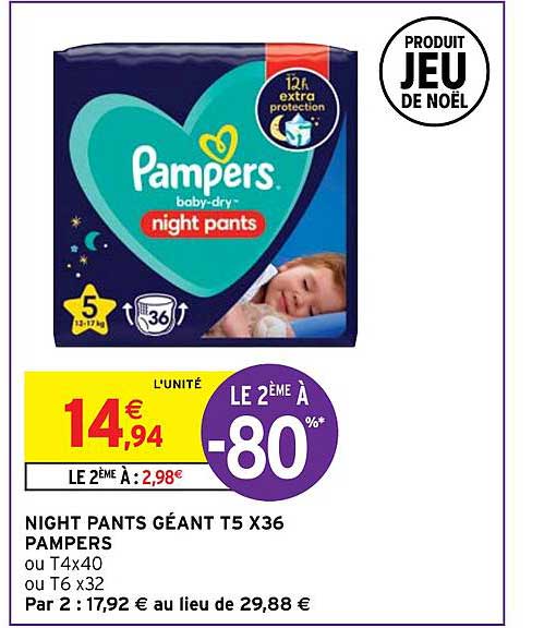 night pants géant t5 x36 pampers