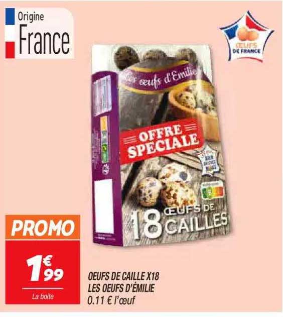 œufs de caille x18 les œufs d'émilie