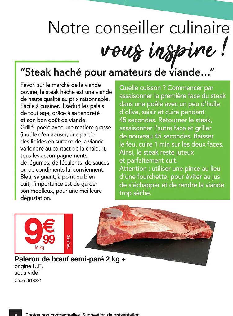 paleron de bœuf semi-paré 2 kg+