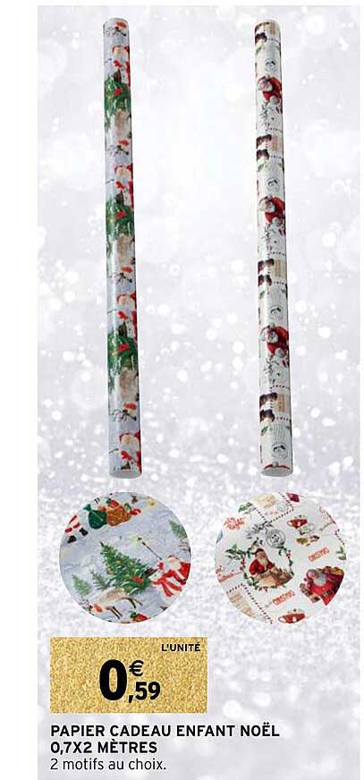 papier cadeau enfant noël 0,7 x 2 mètres