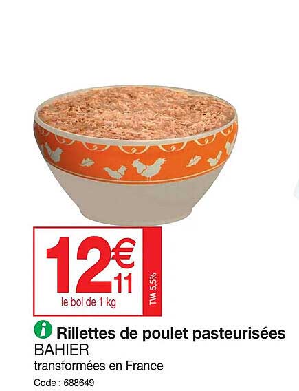 rillettes de poulet pasteurisées bahier