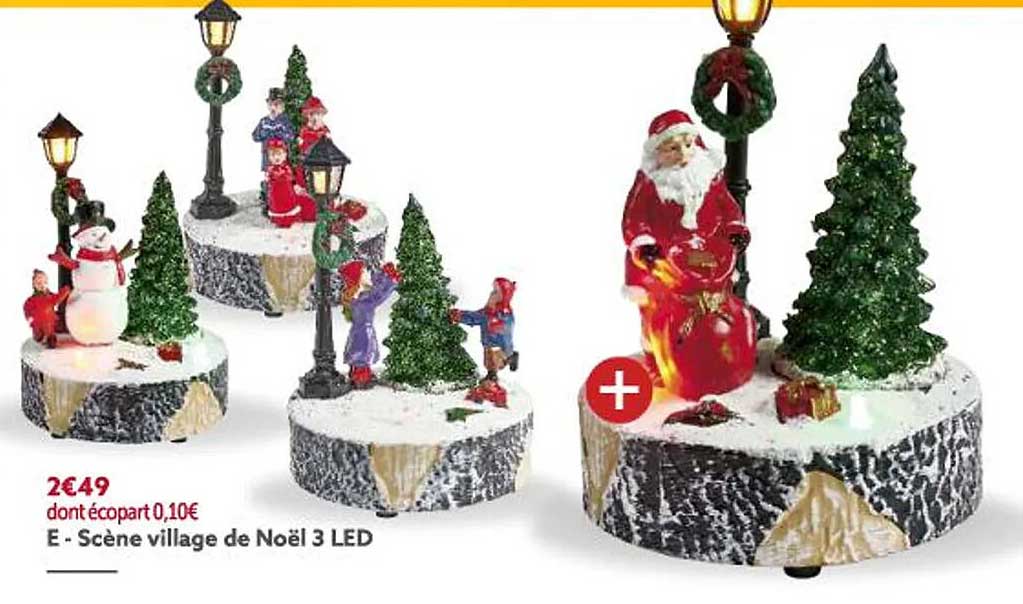 Scène Village De Noël 3 Led