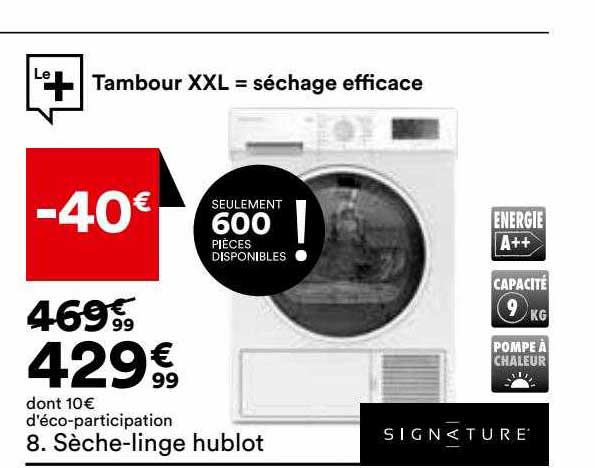 sèche-linge hublot signature