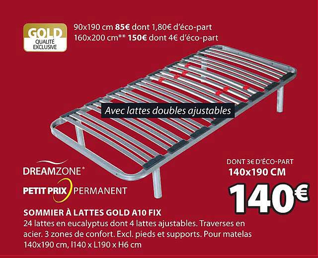 sommier à lattes gold a10 dix dreamzone