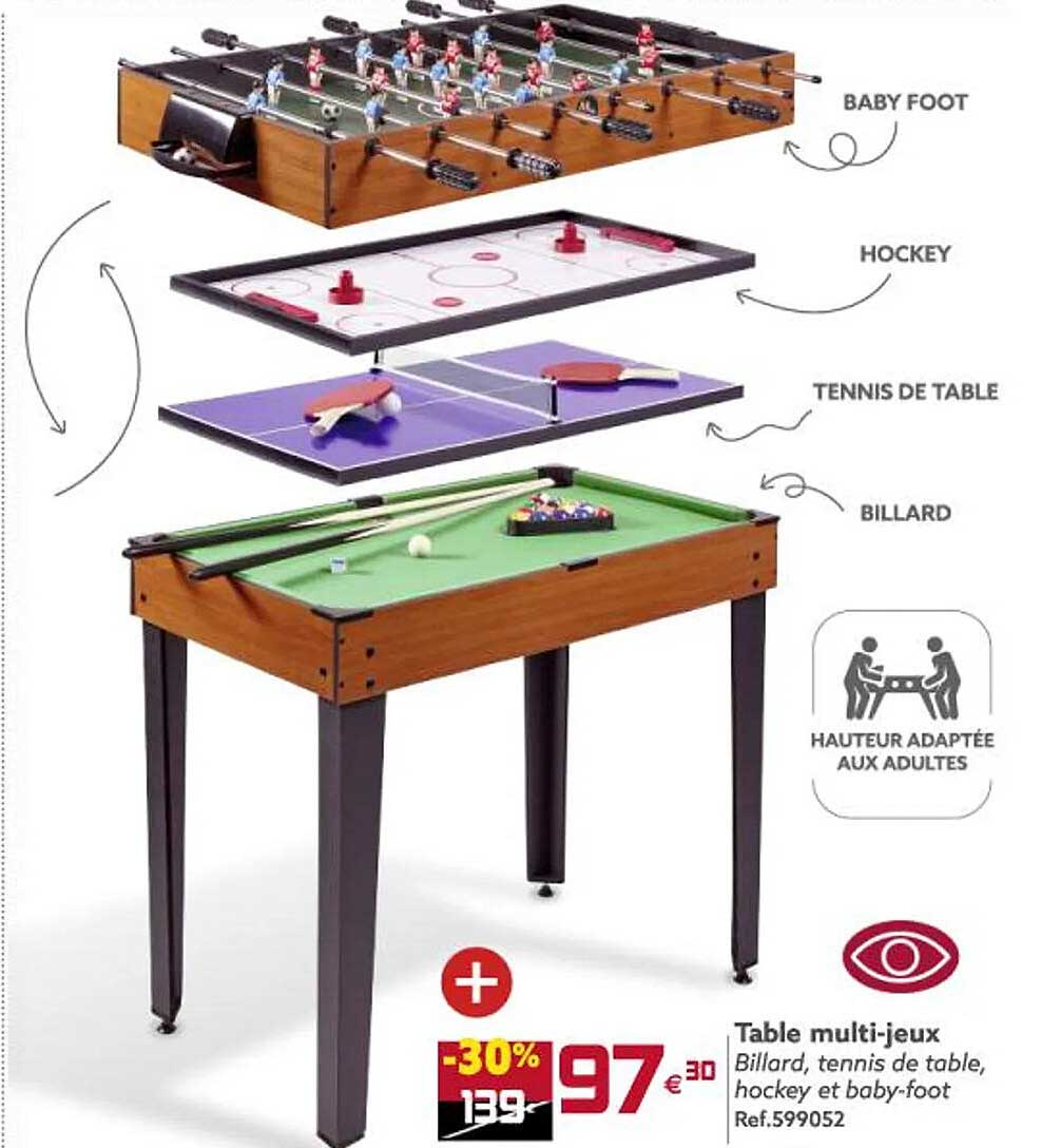 table multi-jeux