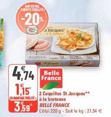 2 Coquilles St Jacques à La Bretonne Belle France