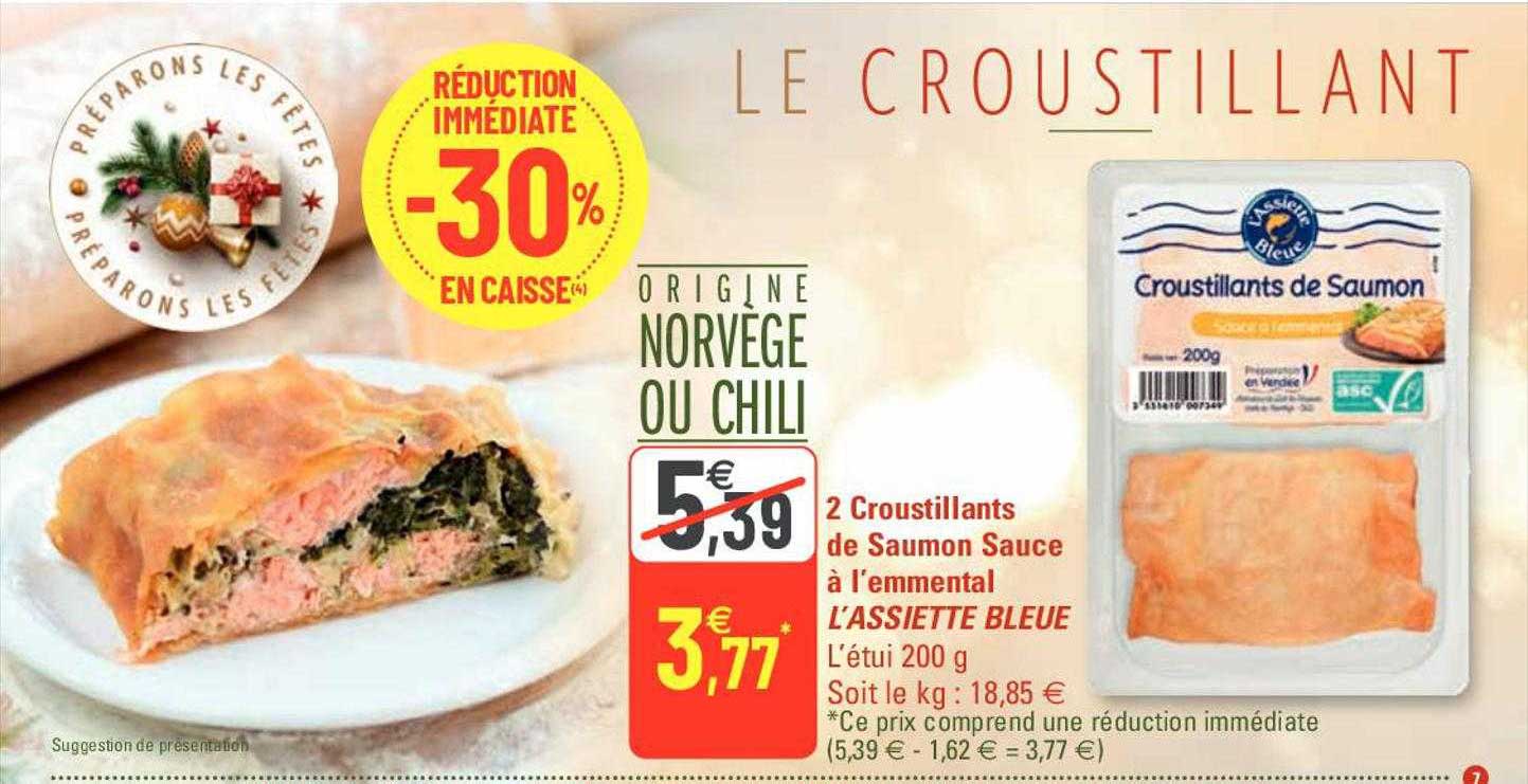 2 croustillants de saumon sauce à l'emmental l'assiette bleue