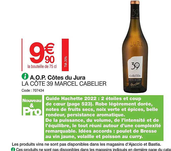 a.o.p. côtes du jura la côte 39 marcel cabelier