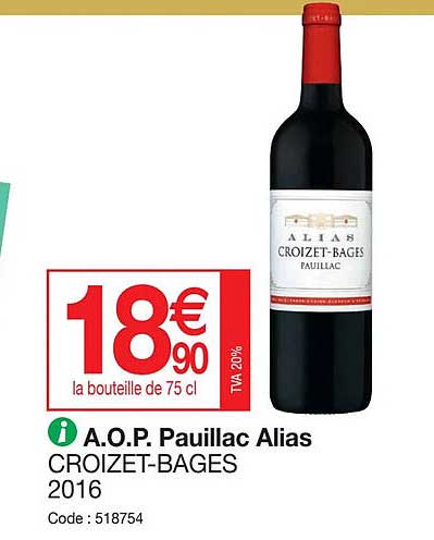 a.o.p. pauillac alias croizet-bages 2016