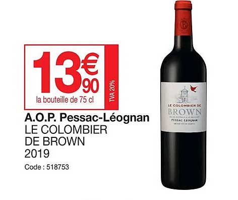 a.o.p. pessac-léognan le colombier de brown 2019