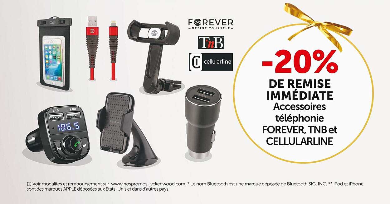 accessoires téléphonie forever, t'nb et cellularline