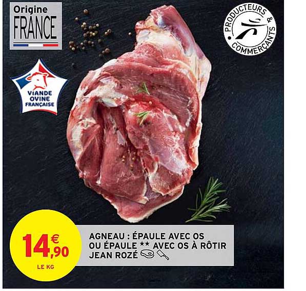 agneau : épaule avec os ou épaule** avec os à rôtir jean rozé