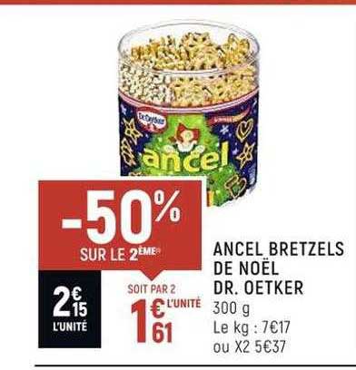 ancel bretzels de noël dr. oetker -50% sur le 2ème