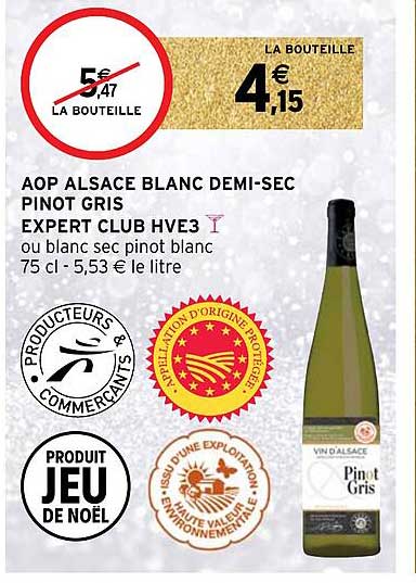 aop alsace blanc demi-sec pinot gris expert club hve3