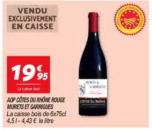 aop côtes du rhône rouge murets et garrigues