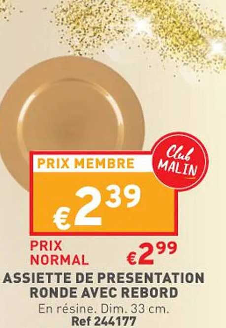 Assiette De Présentation Ronde Avec Rebord