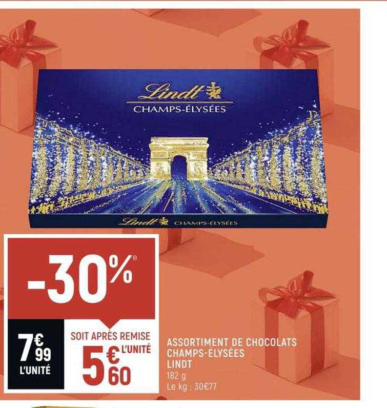 assortiment de chocolats champs-élysées lindt