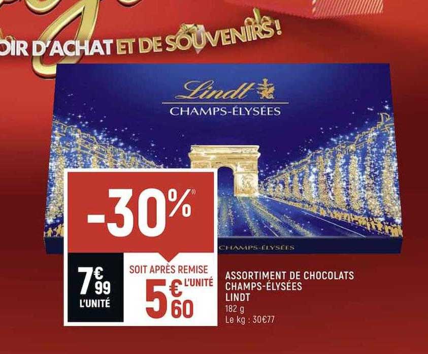 assortiment de chocolats champs-élysées lindt