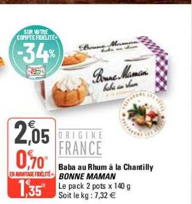 baba au rhum à la chantilly bonne maman