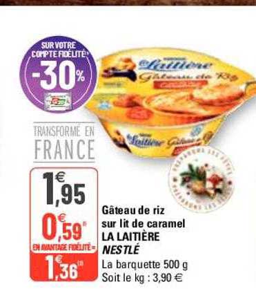 bâteau de riz sur lit de caramel la laitière nestlé