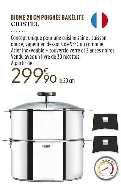 biome 20cm poignée bakélite cristel