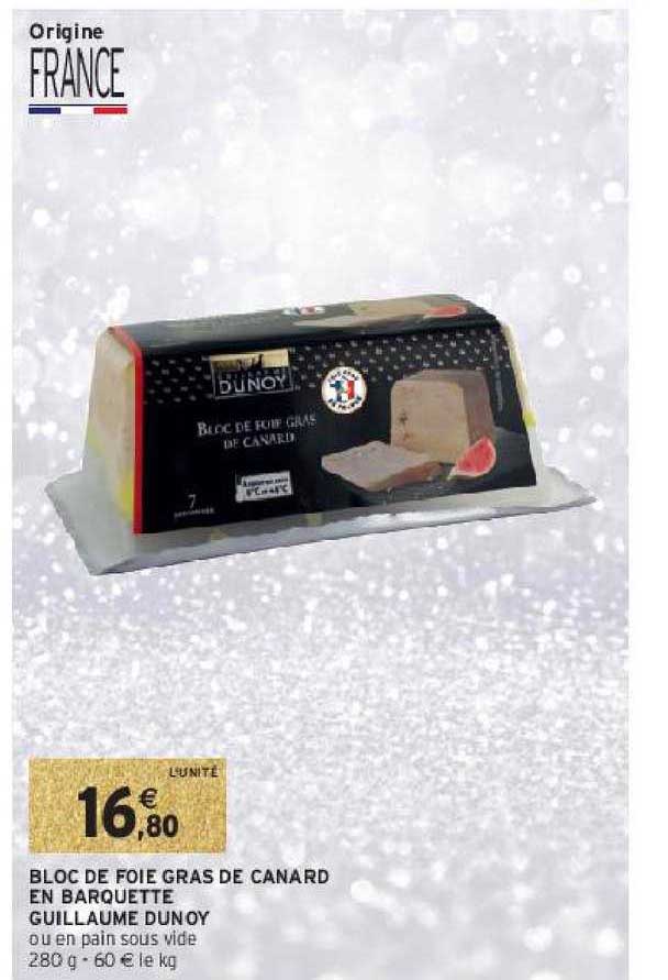 bloc de foie gras de canard en barquette guillaume dunoy