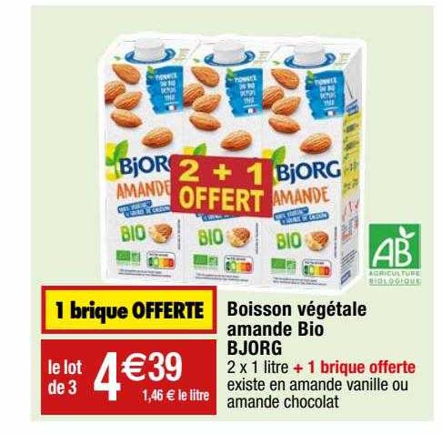 Boisson Végétale Amande Bio Bjorg 1 Brique Offerte