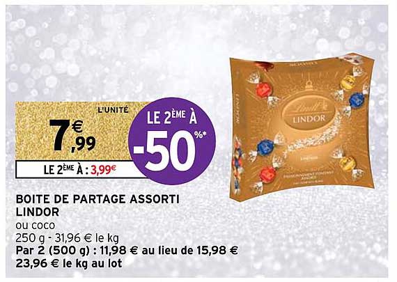 boîte de partage assorti lindor