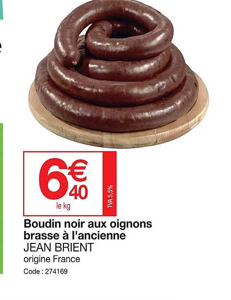 Boudin Noir Aux Oignons Brassé à L'ancienne Jean Brient