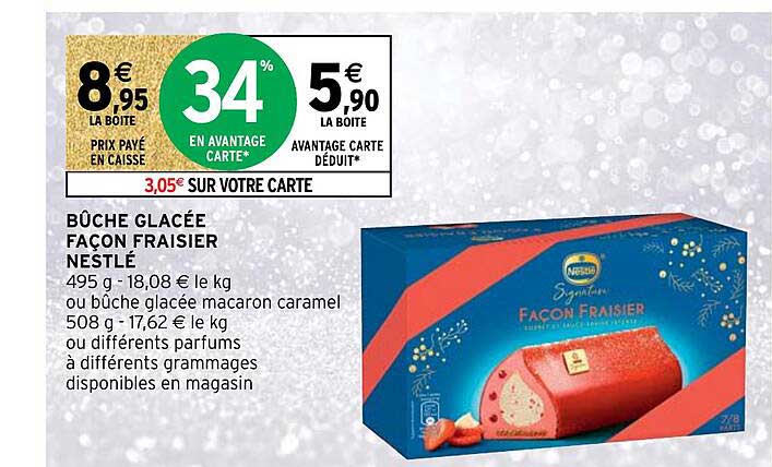 bûche glacée façon fraisier nestlé