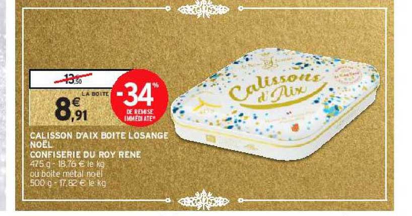 calisson d'aix boîte losange noël confiserie du roy rené
