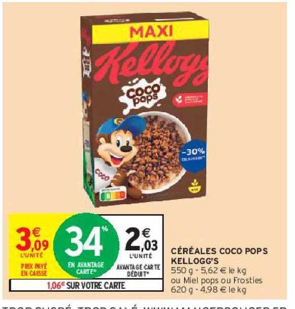 Céréales Coco Pops Kellogg's