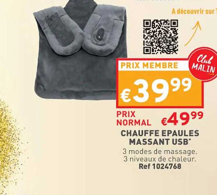 chauffe épaules massant usb