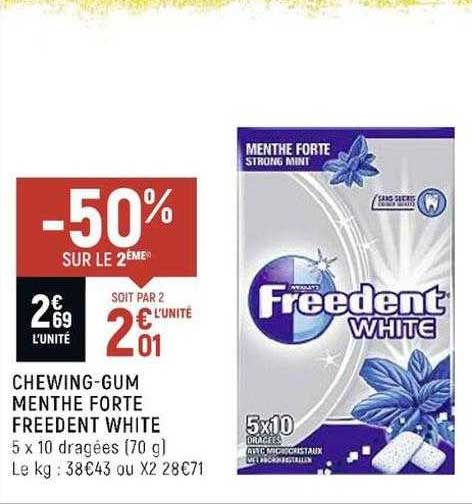 chewing-gum menthe forte freedent white