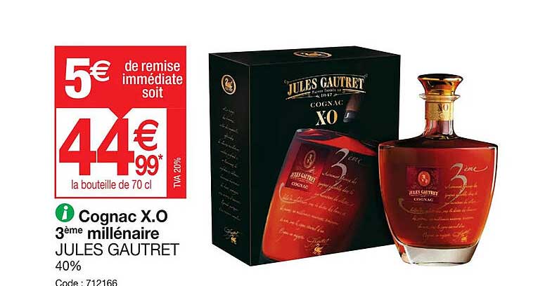 cognac x.o 3ème millénaire jules gautret