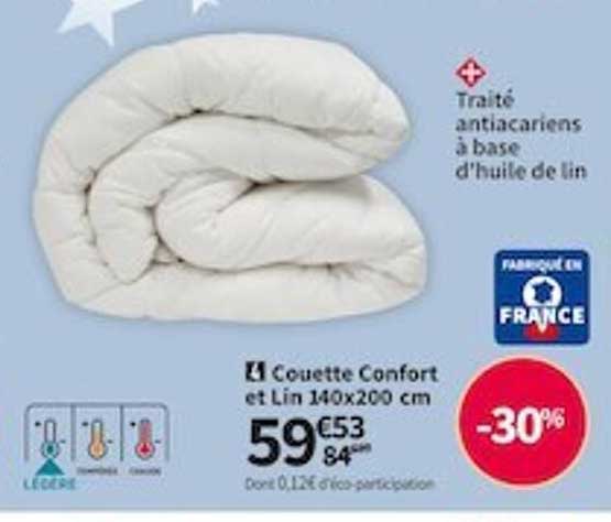 Couette Confort Et Lin 140 X 200 Cm