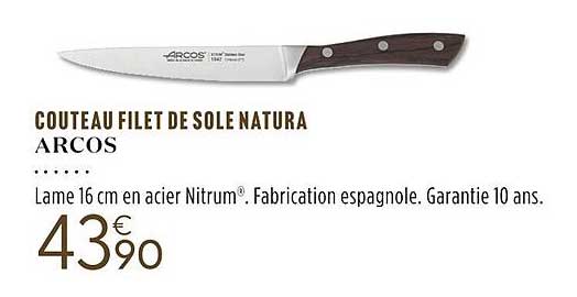 Couteau Filet De Sole Natura Arcos