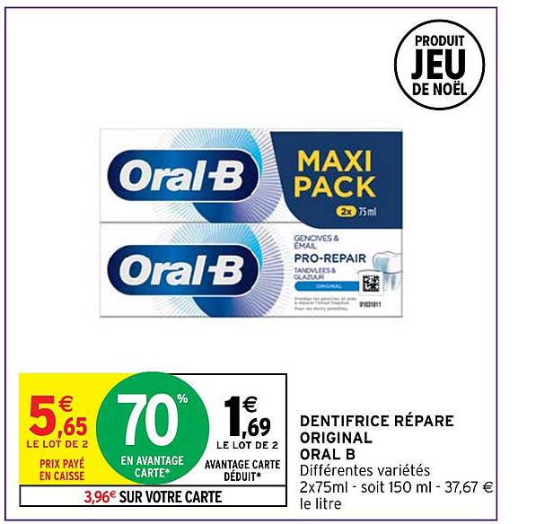 dentifrice répare original oral b
