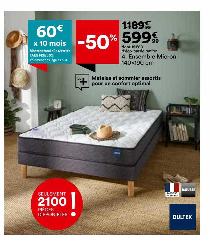 ensemble micron 140 x 190 cm bultex