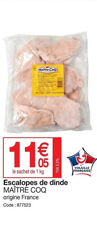 escalopes de dinde maître coq