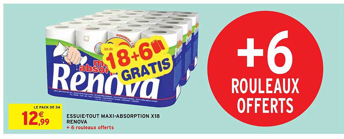essuie-tout maxi-absorption x18 renova